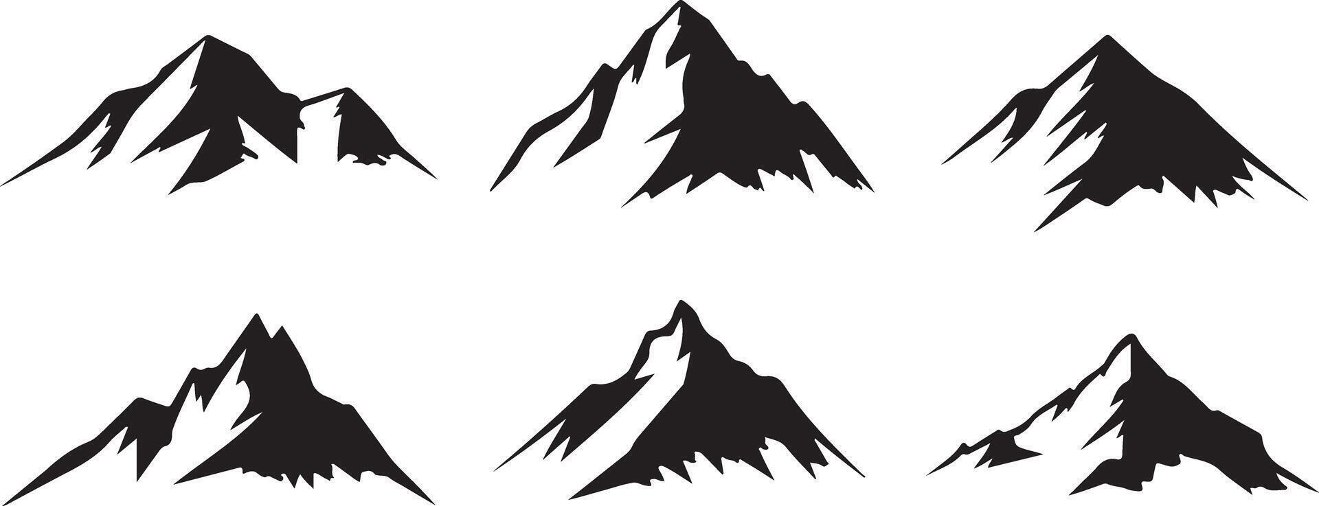 Set Mountain silhouettes vector