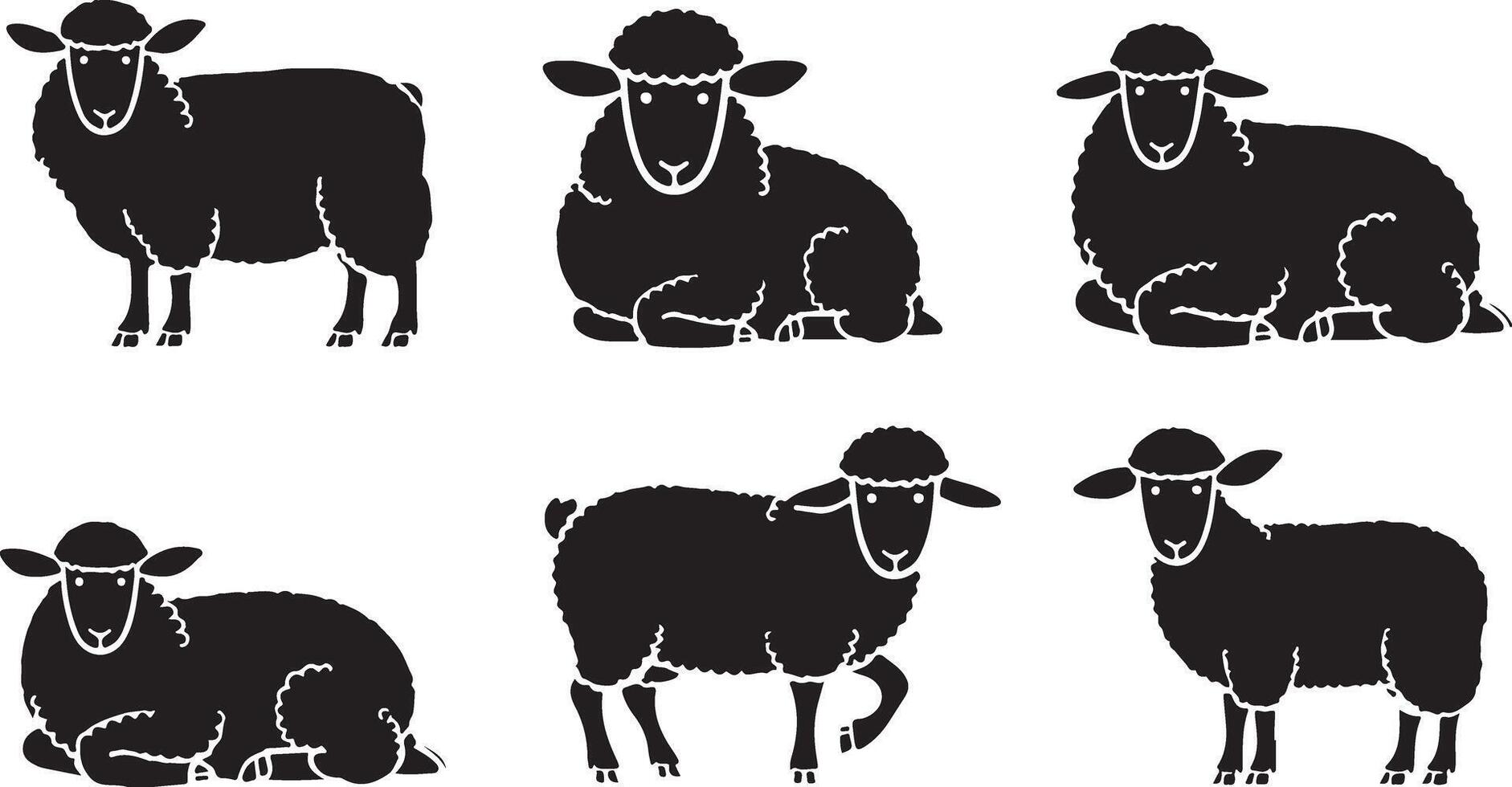 Black Sheep silhouettes vector