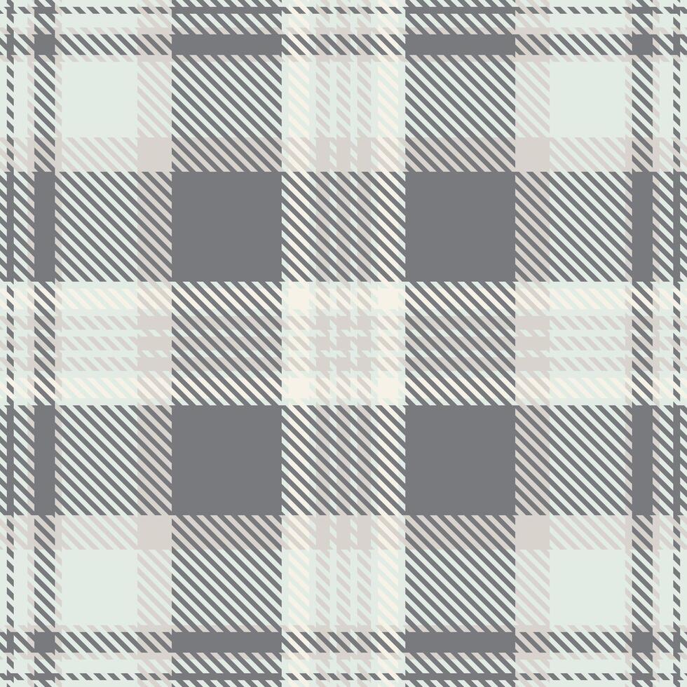 30s seamless background textile, colour tartan fabric plaid. Perfect check pattern texture in white and gray quill colors. vector