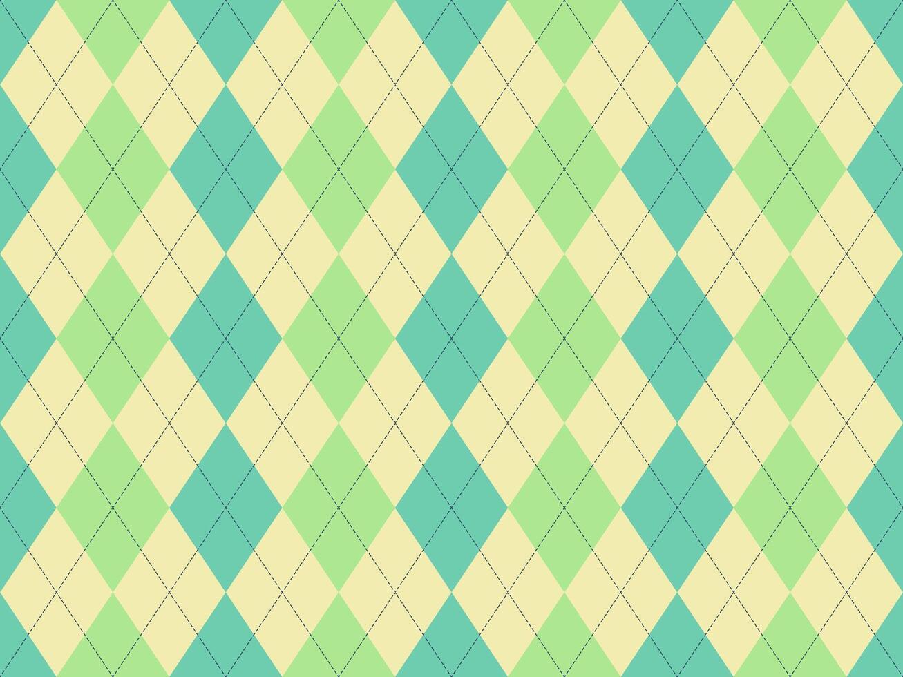 Elegant argyle pattern in pastel green, mint, and beige. Perfect for backgrounds, textures, or adding a touch of classic style to your designs. vector