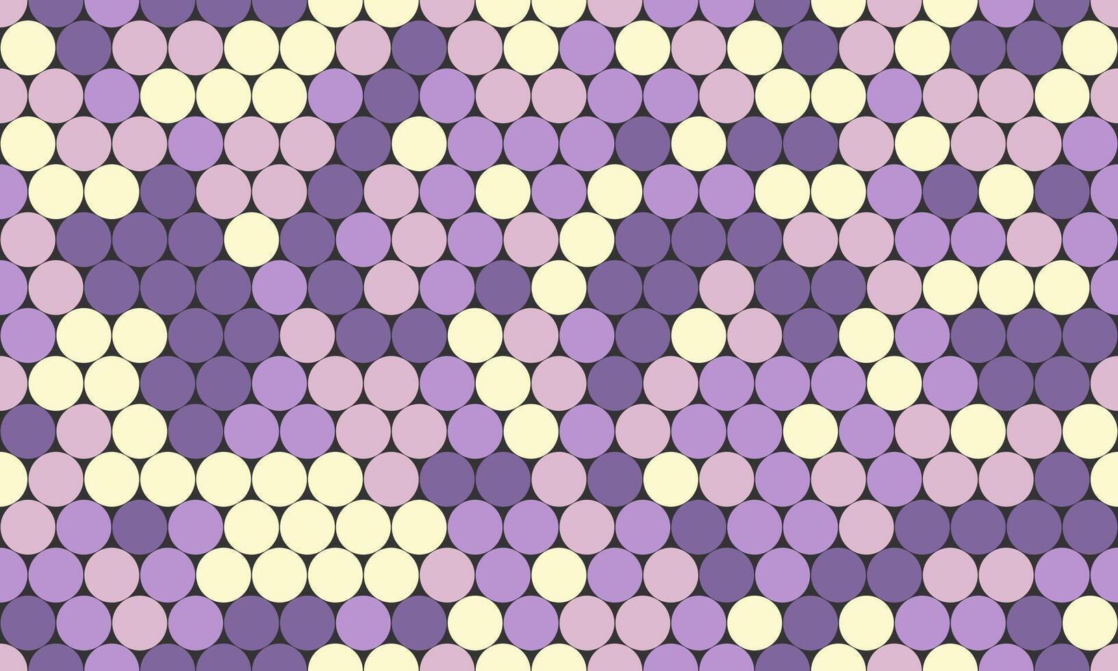 Abstract pastel circle pattern. Seamless texture of soft purple and cream circles arranged in a dynamic, wavelike design. vector