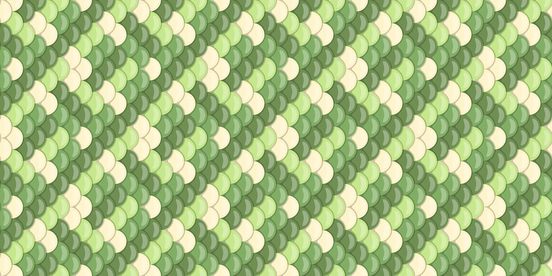 Abstract seamless pattern of overlapping pastel green and cream scales. vector