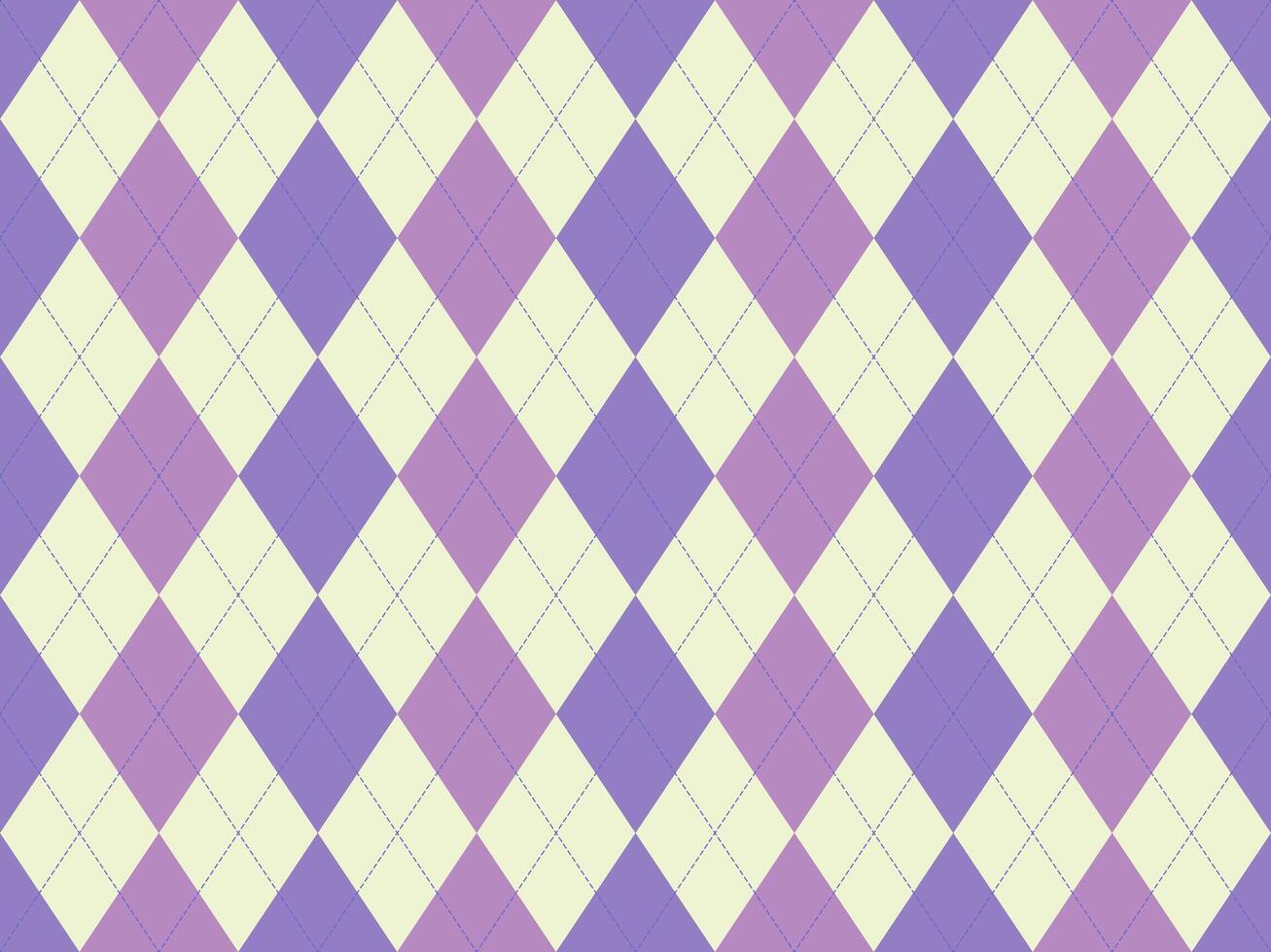 Elegant pastel purple and cream argyle diamond pattern. Perfect for backgrounds, textiles, fashion, and website design. vector