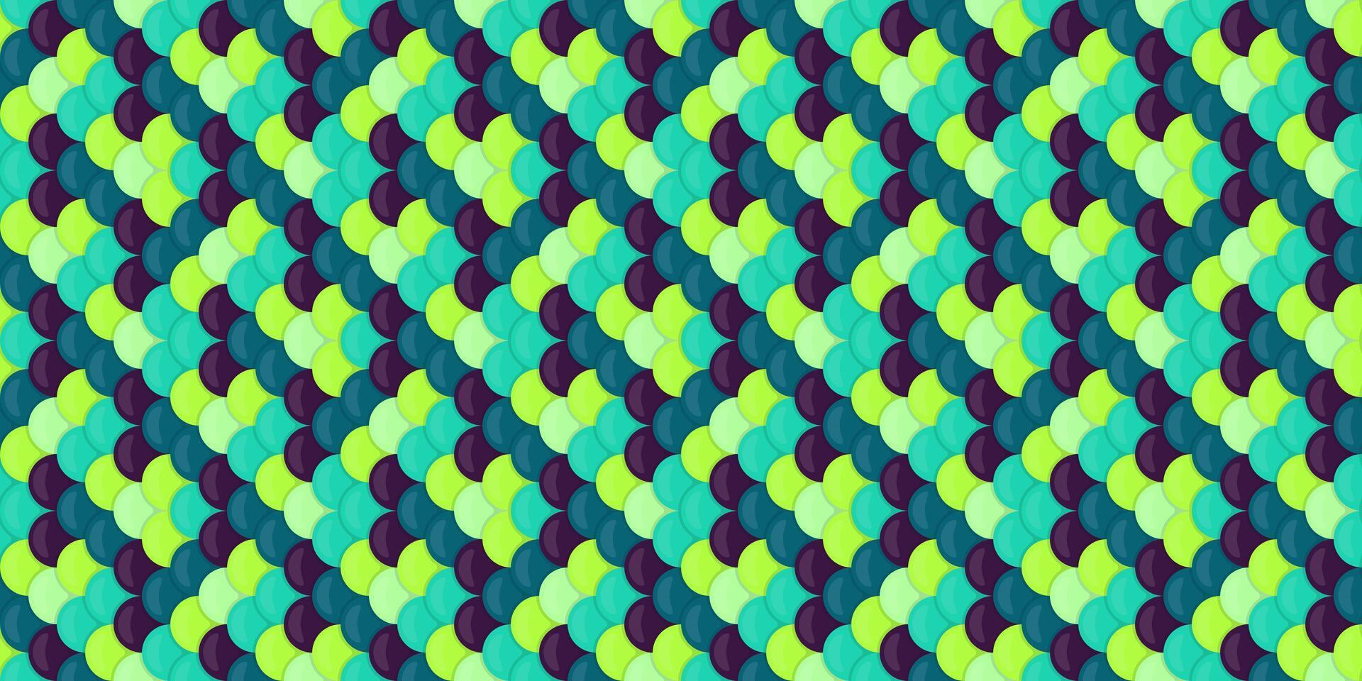 Vibrant abstract pattern with overlapping teal, lime, and purple circles creating a dynamic, textured effect. Ideal for backgrounds, textiles, website design, and modern branding. vector