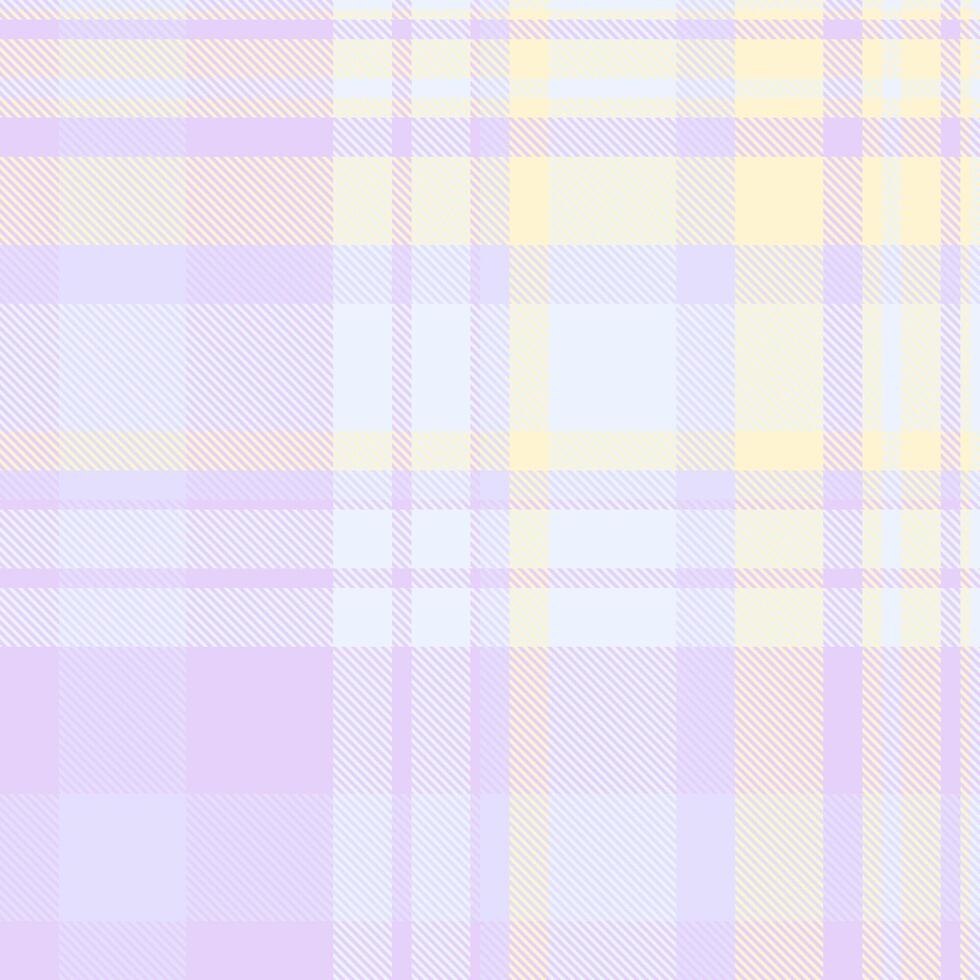 Soft pastel plaid pattern in lilac and cream. Ideal for textile design, website backgrounds, or scrapbooking projects. Evokes feelings of calmness and serenity. A delicate and versatile design. vector