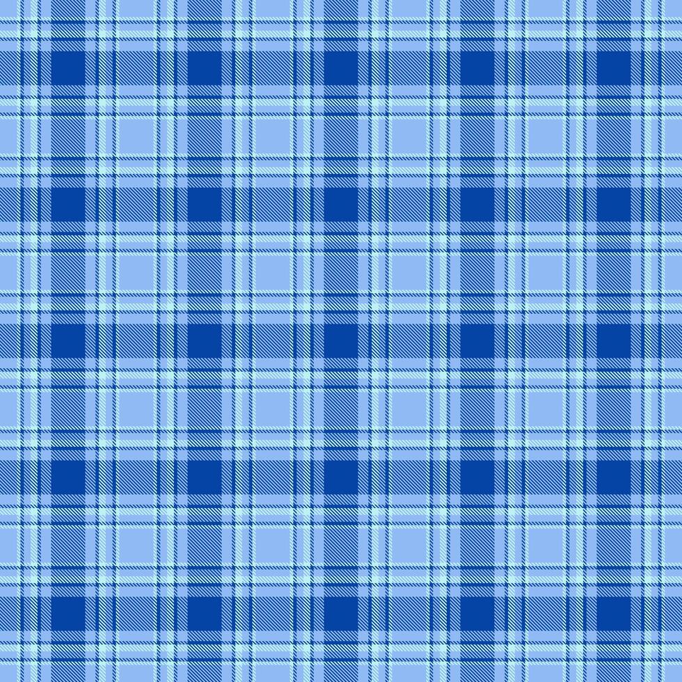 Oriental pattern tartan textile, deep background check fabric. Premium plaid seamless texture in blue and light colors. vector