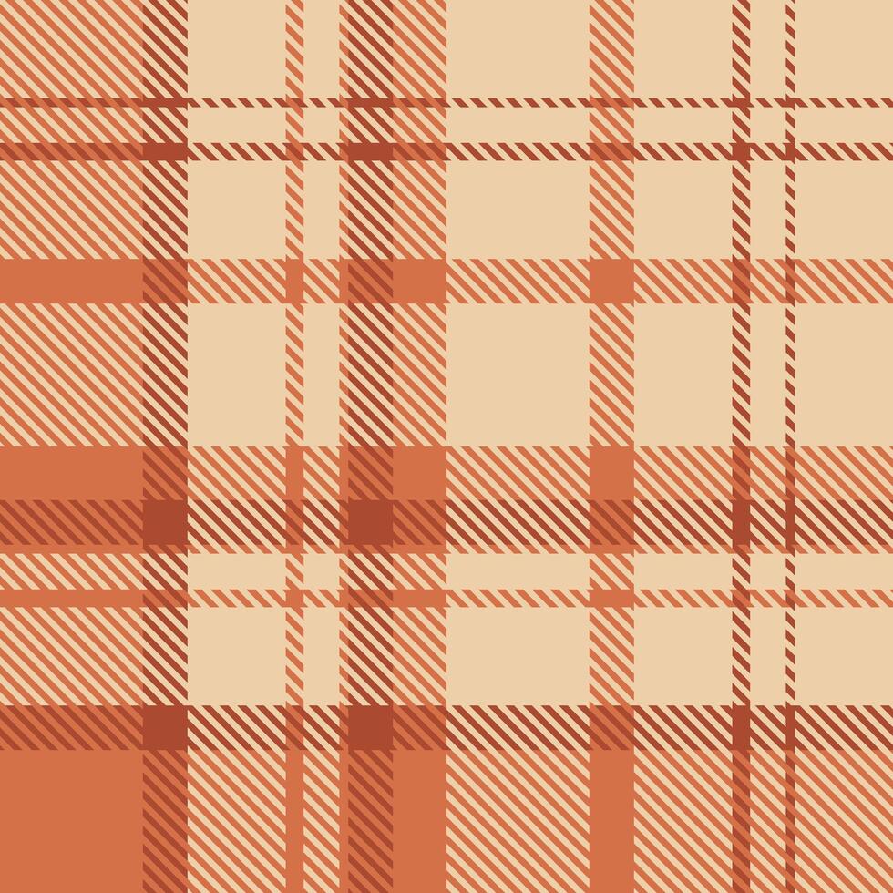 Warm, earthy plaid pattern in soft orange and beige tones. Perfect for autumnal designs, textile projects, or as a background for websites and social media. vector