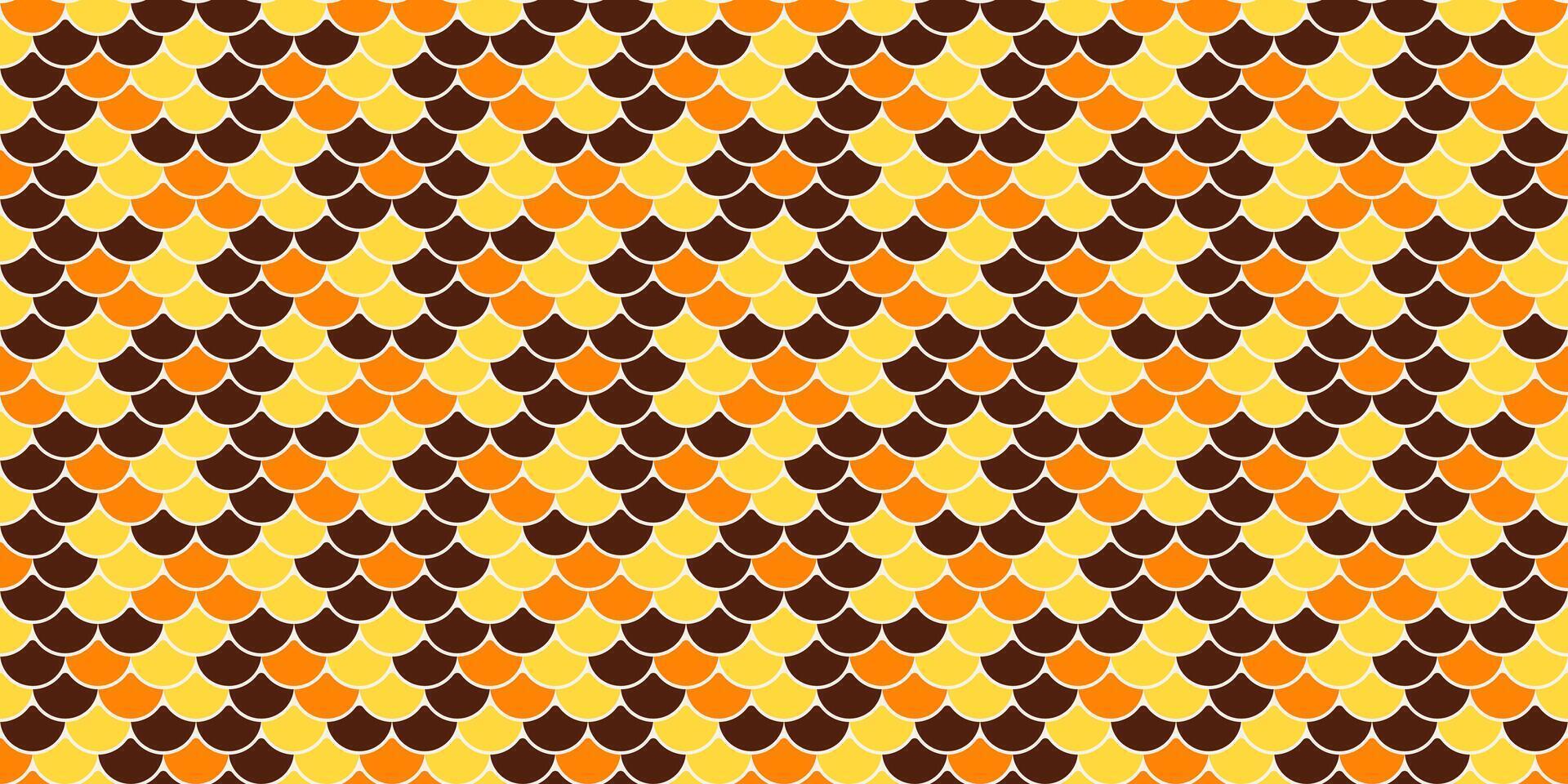 Vibrant retro geometric pattern in warm autumnal hues. Perfect for backgrounds, textiles, or website design. This seamless, repeating design offers a nostalgic feel with modern appeal. vector