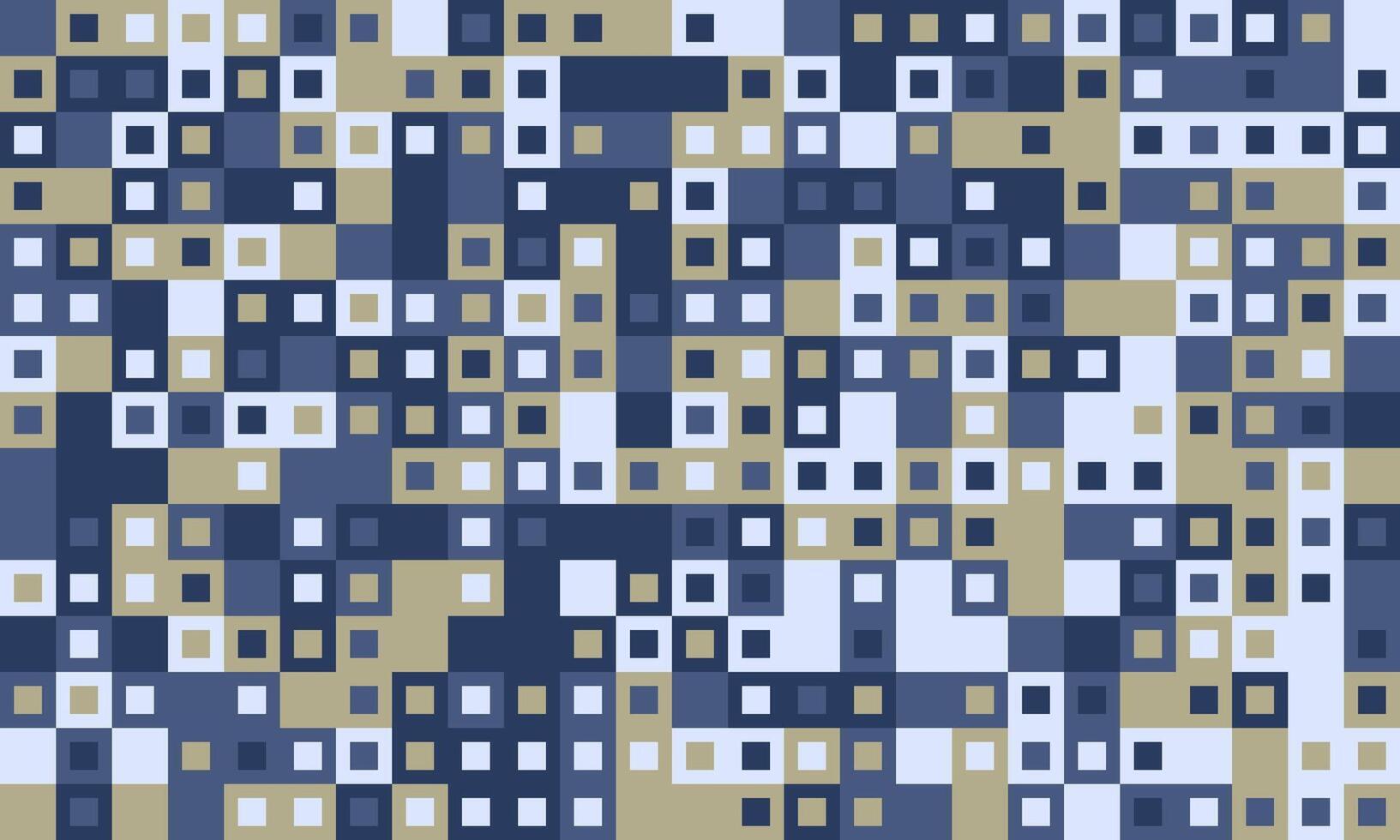 Abstract geometric pattern of squares in muted blues and beige tones. Perfect for backgrounds, textiles, or website designs needing a modern, minimalist aesthetic. vector
