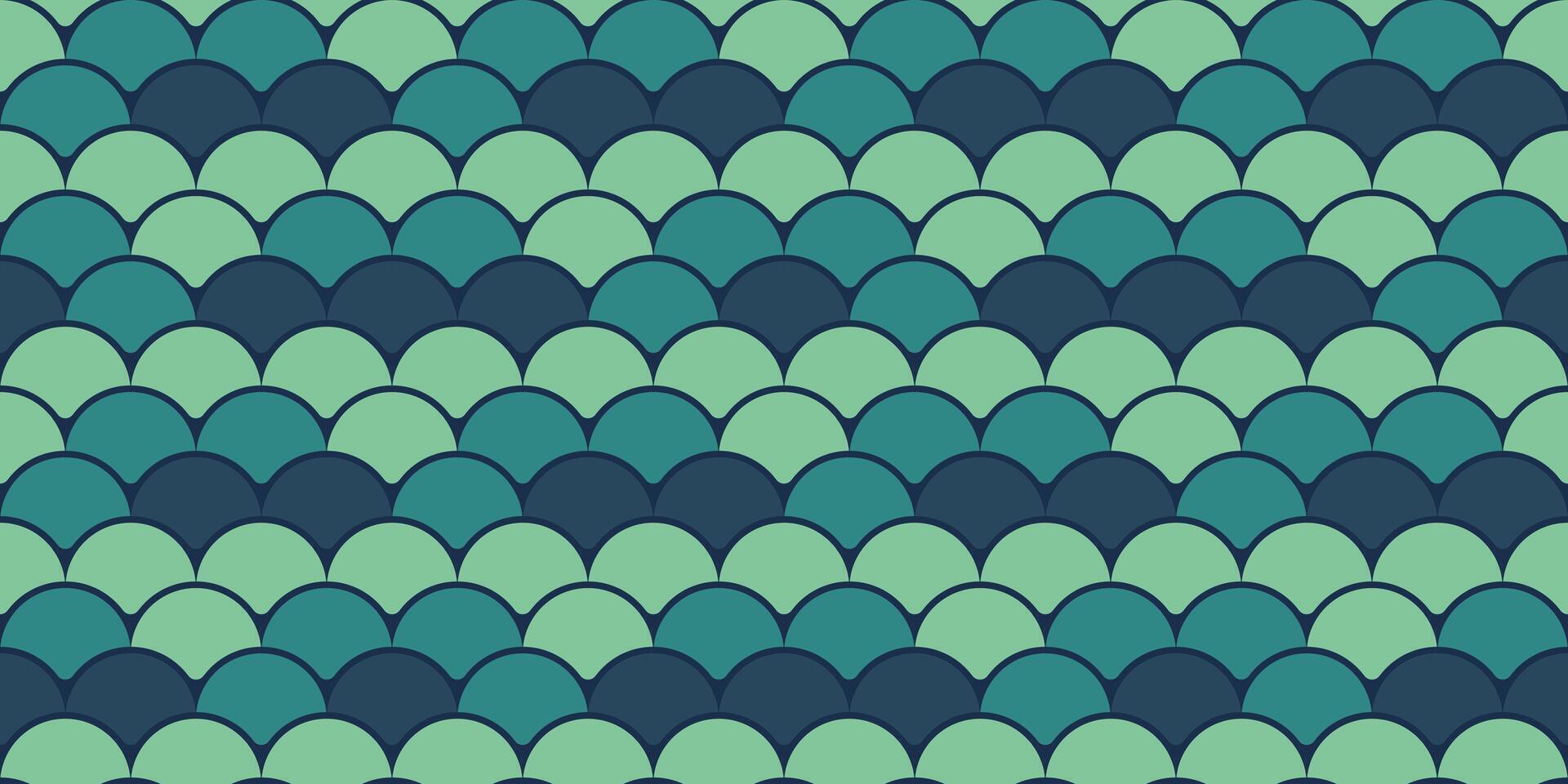 Serene teal and green fish scale pattern. Perfect for backgrounds, textiles, or website design. Evokes calm, nature, and subtle elegance. Versatile and stylish repeating texture. vector