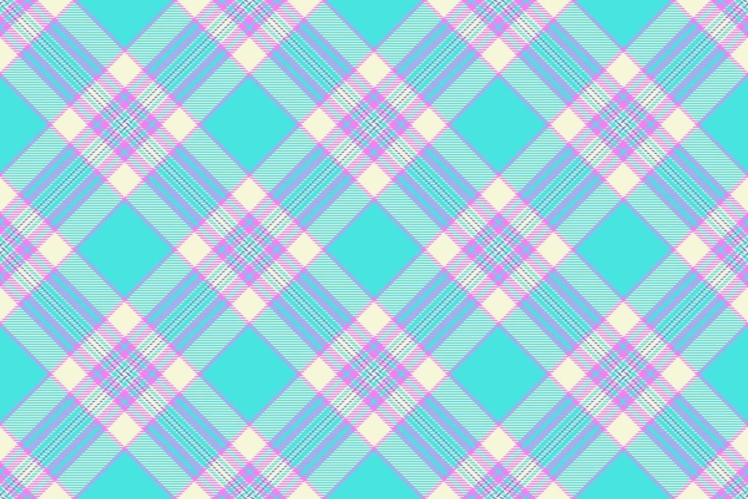 Vibrant turquoise, lilac, and cream plaid pattern. Perfect for textile design, fashion, or website backgrounds. This cheerful, seamless texture evokes feelings of spring and optimism. vector