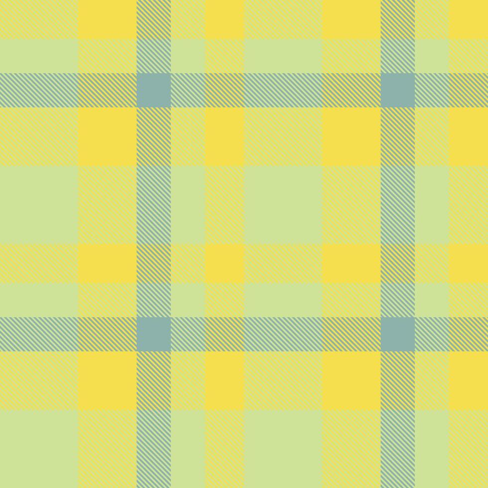 Pastel yellow and green plaid pattern. Ideal for textile design, fashion, wrapping paper, or website backgrounds. This cheerful, seamless texture evokes feelings of spring and optimism. vector
