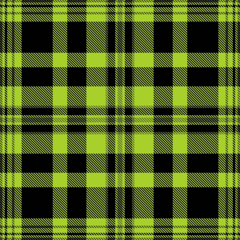 Painting texture check , lumberjack seamless plaid fabric. Flow pattern textile background tartan in lime and black colors. vector