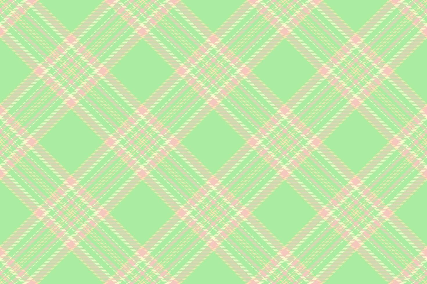 Delightful pastel green and beige diagonal plaid pattern. Perfect for spring or summer designs, textiles, websites, and packaging. vector
