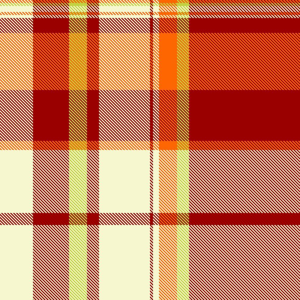 Full fabric plaid textile, individuality seamless pattern tartan. Knot check texture background in red and light goldenrod yellow colors. vector