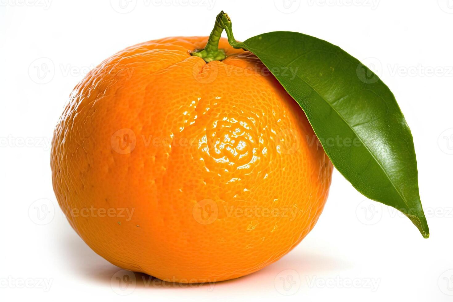 Orange with green leaf photo