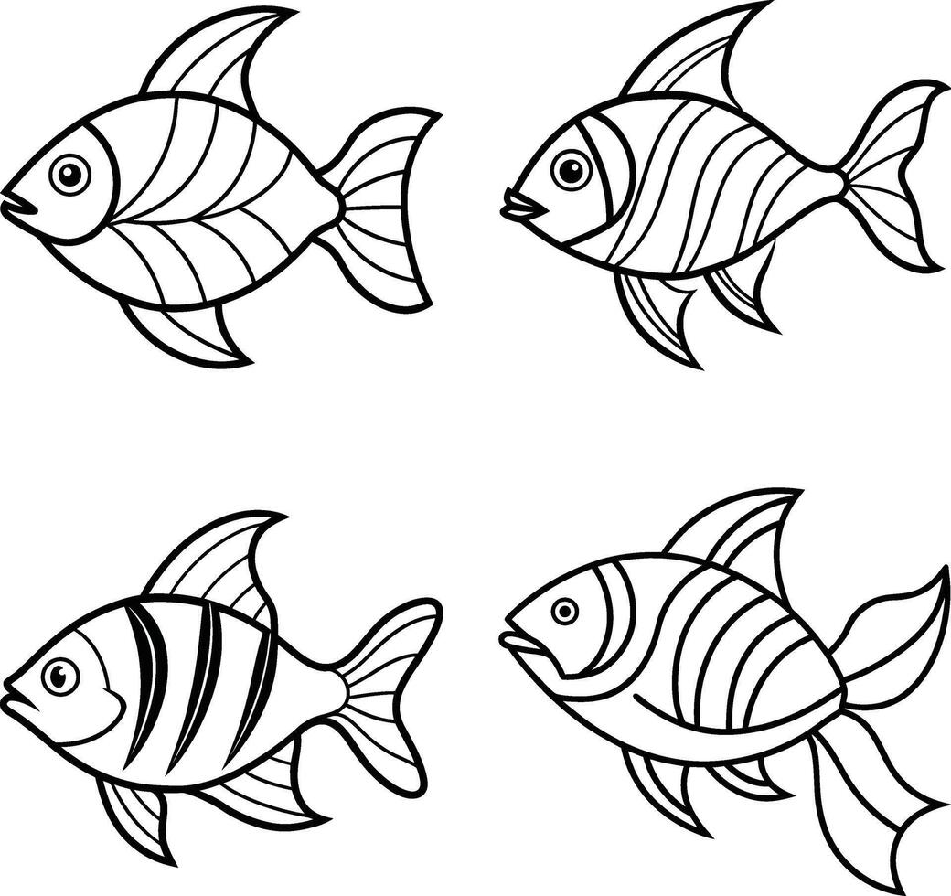 One Line Art Template for Coloring Page vector