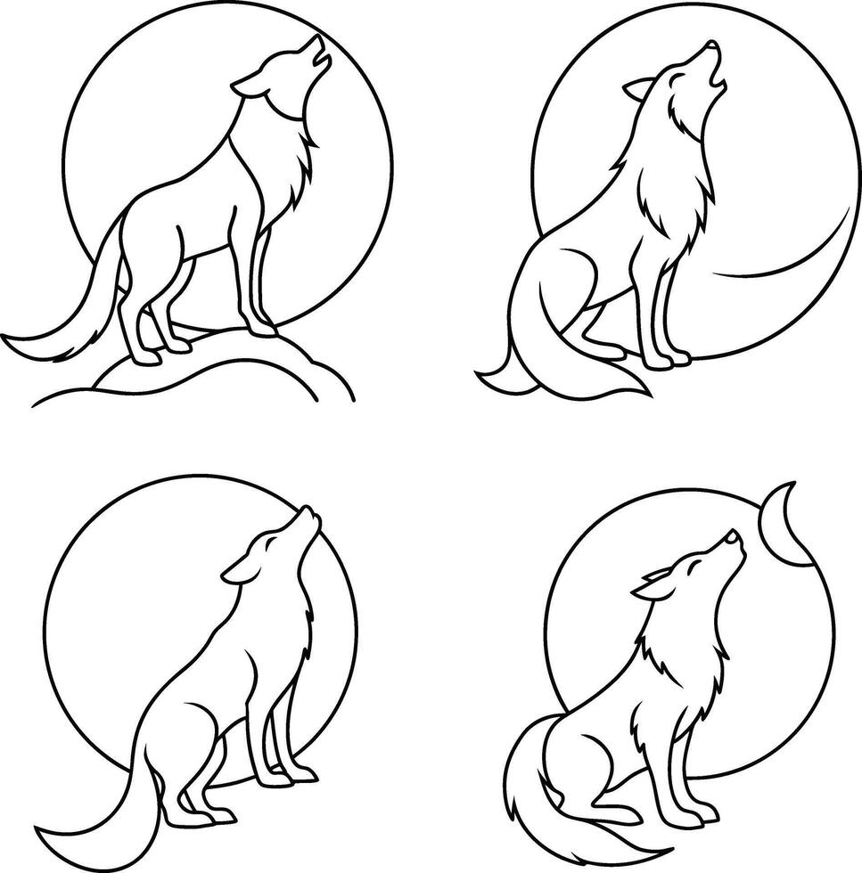 Symbolic One Line Art Template for Coloring Page vector