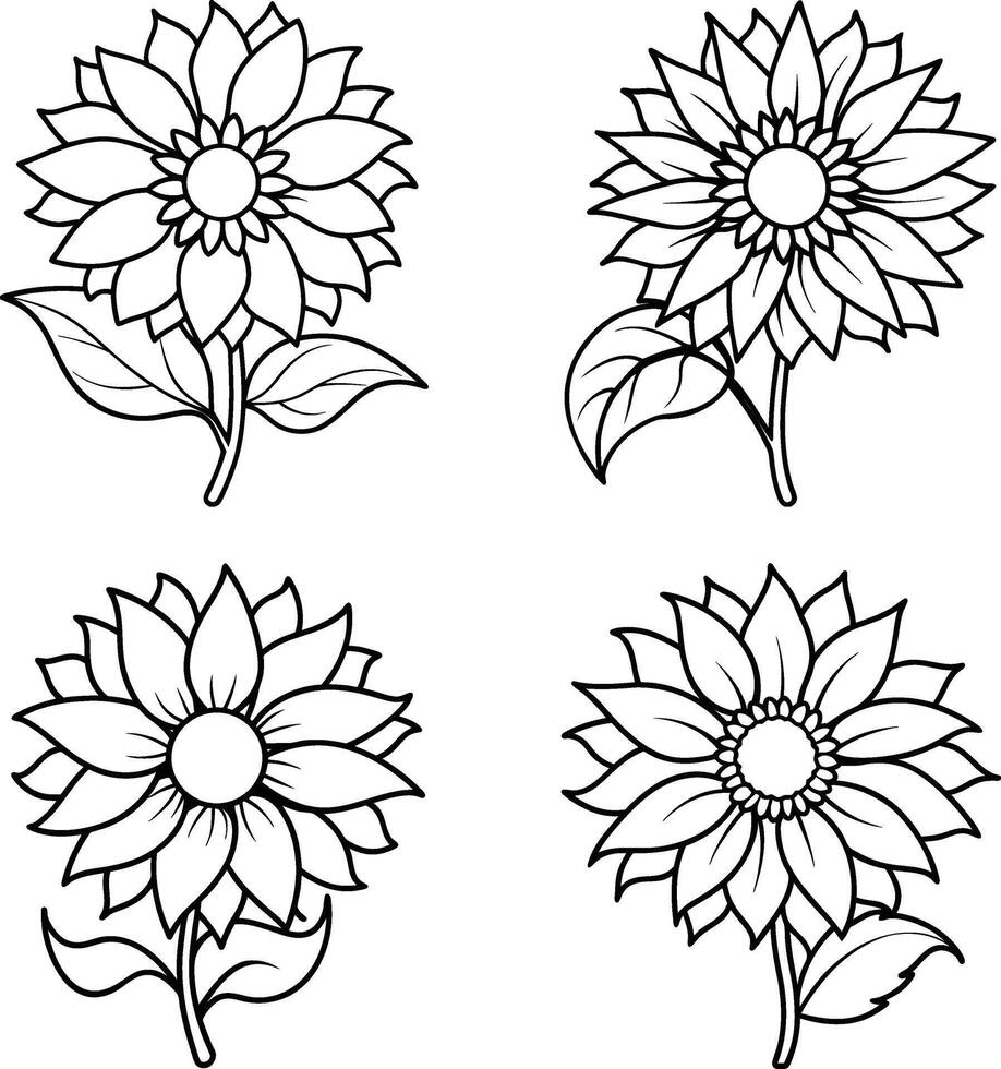 Decorative Pattern One Line Art for Coloring Page vector