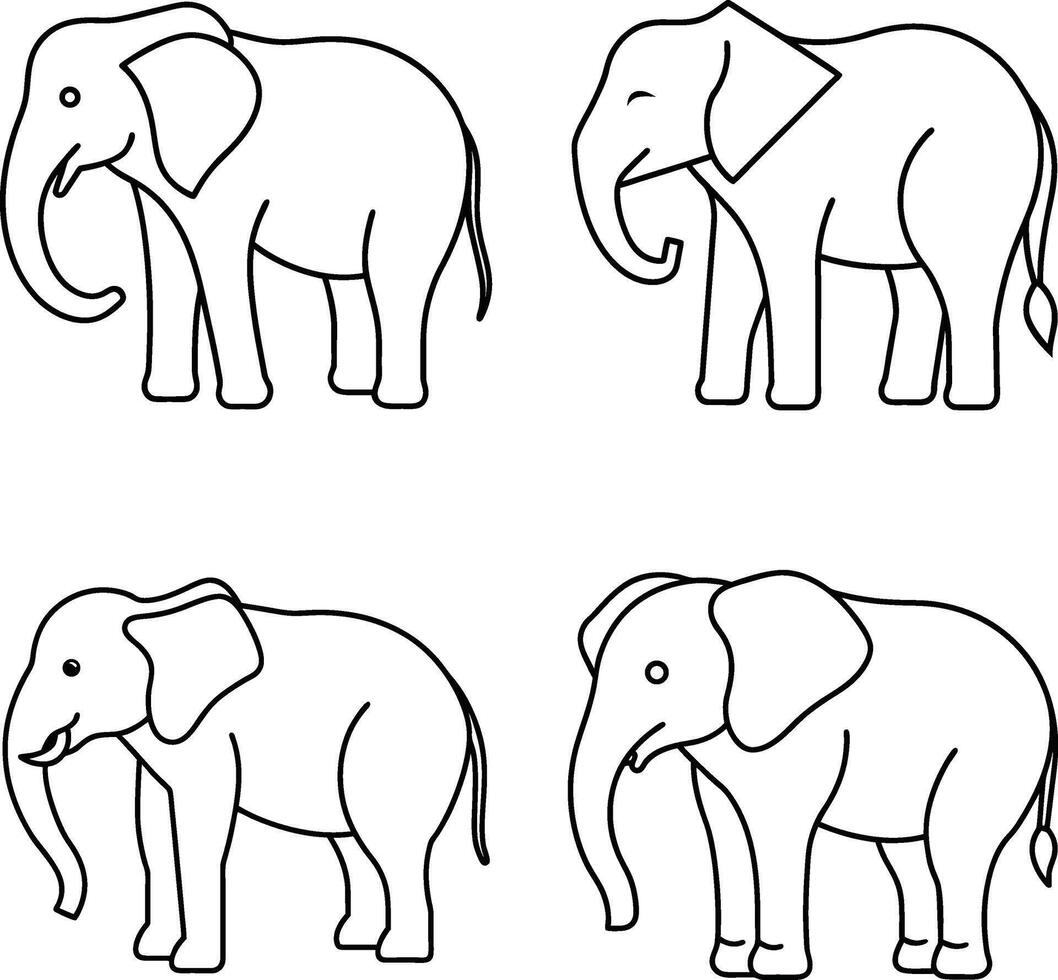 Easy to Color One Line Art for Coloring Page vector