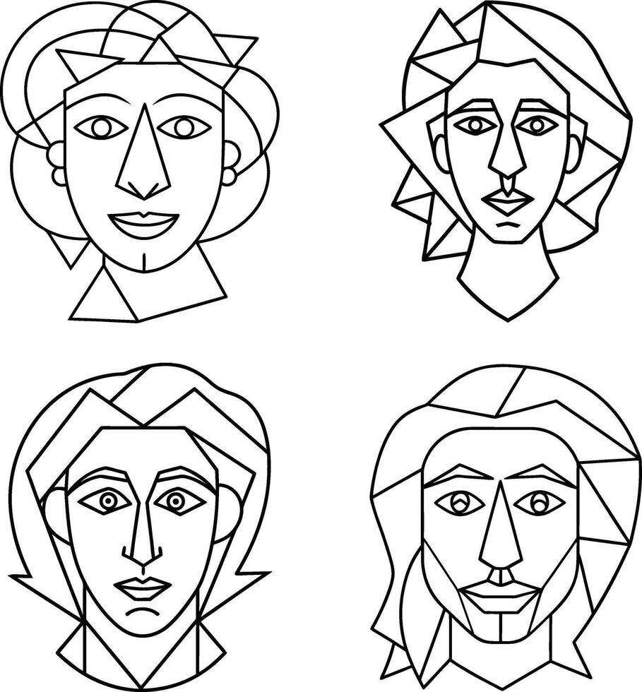 Tranquil One Line Art Template for Coloring Page vector