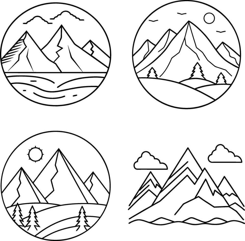 Unique Pattern One Line Art for Coloring Page vector