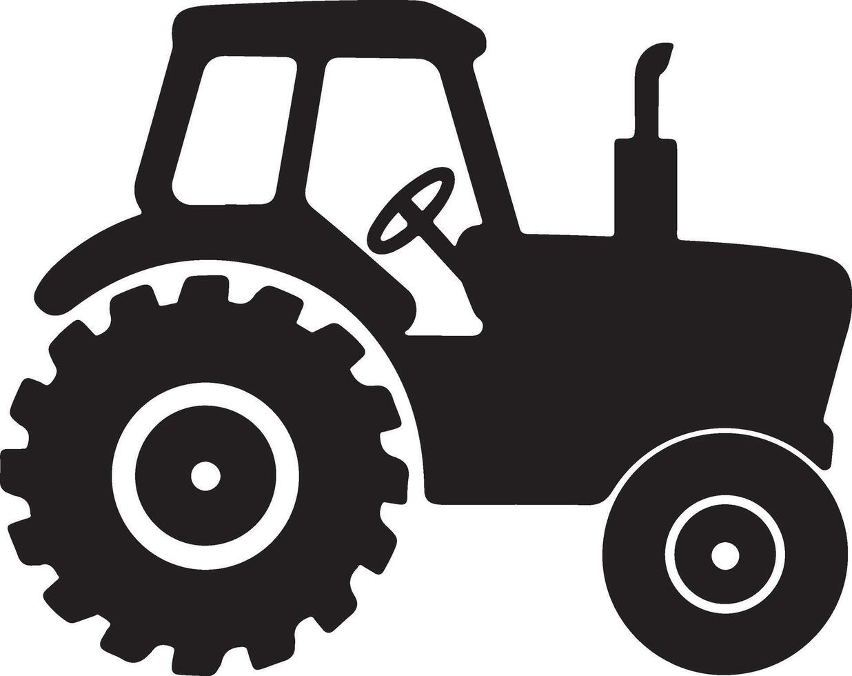 Countryside Tractor Silhouette Art vector