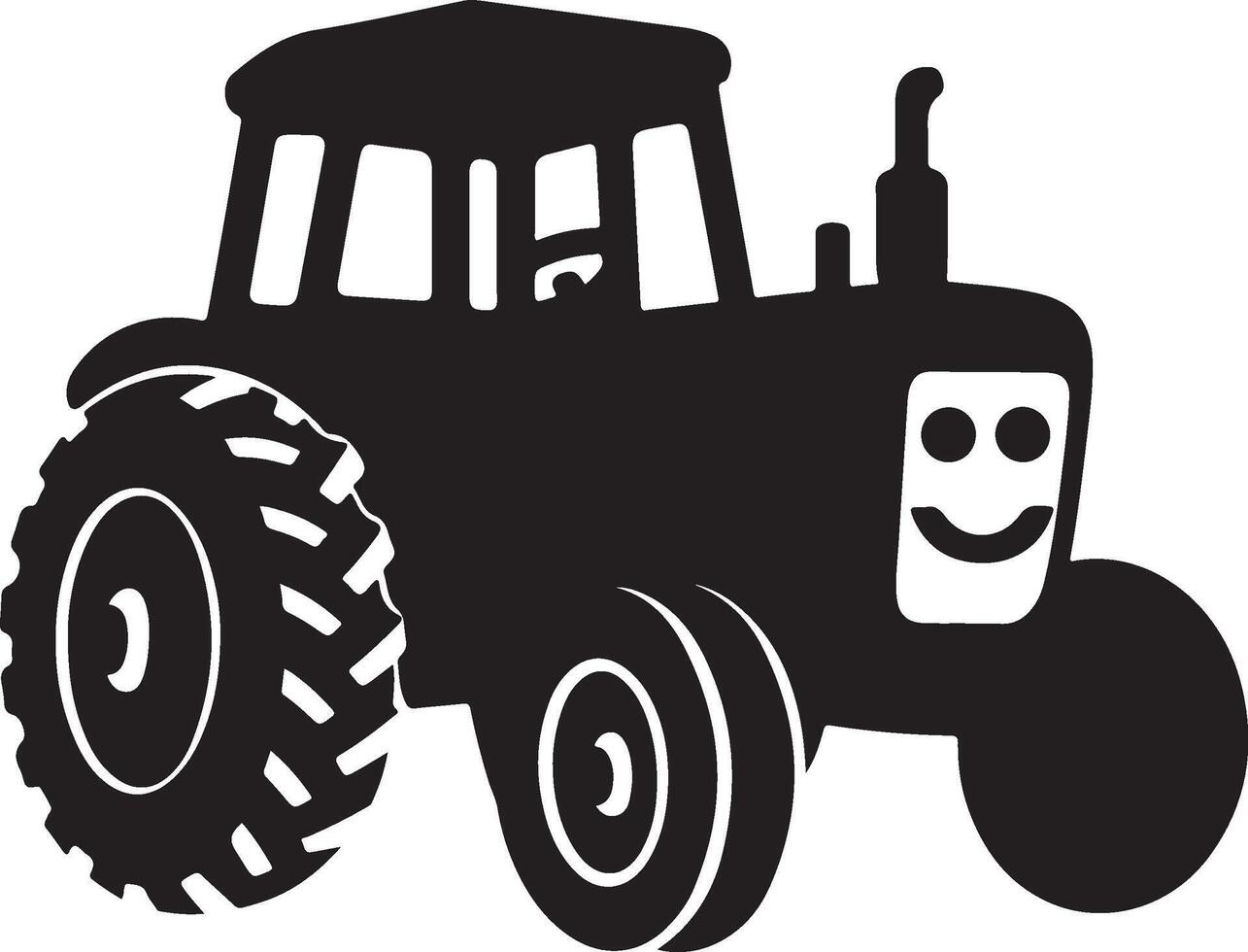 Retro Tractor Silhouette vector