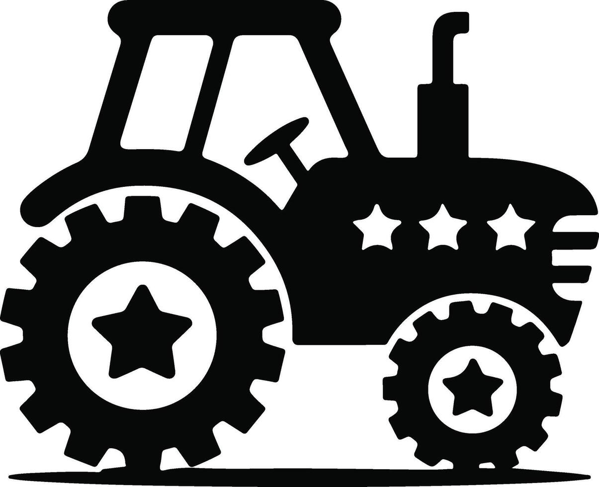 Tractor Silhouette Illustration Art Design vector