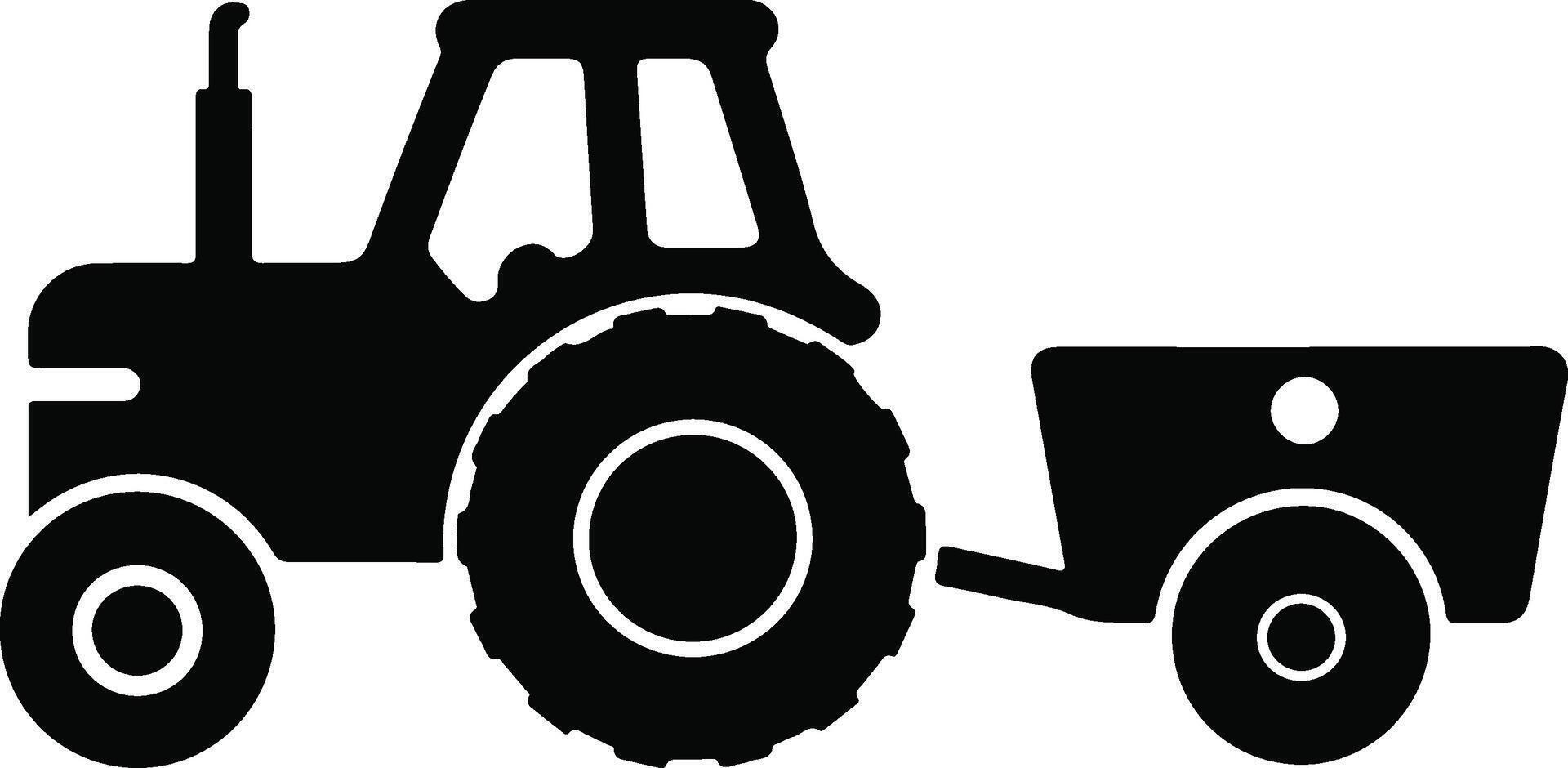 Tractor Silhouette Illustration Art vector