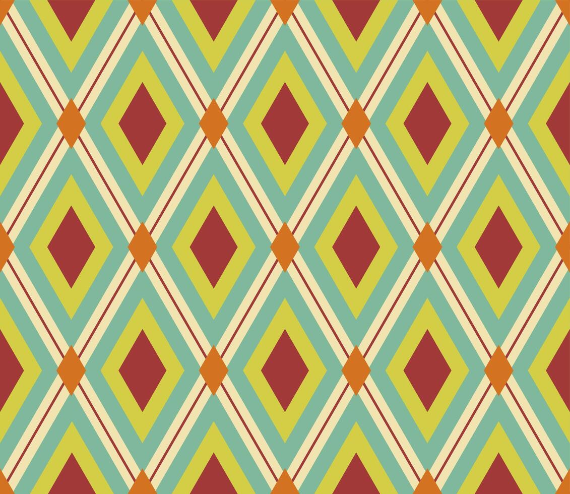Abstract diamonds retro colorful seamless pattern vector
