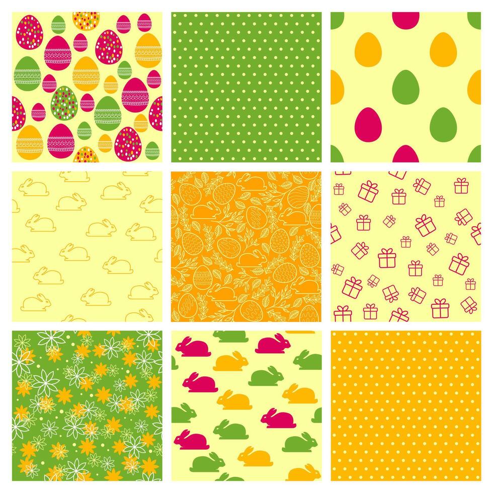 Set of seamless patterns for Easter design vector