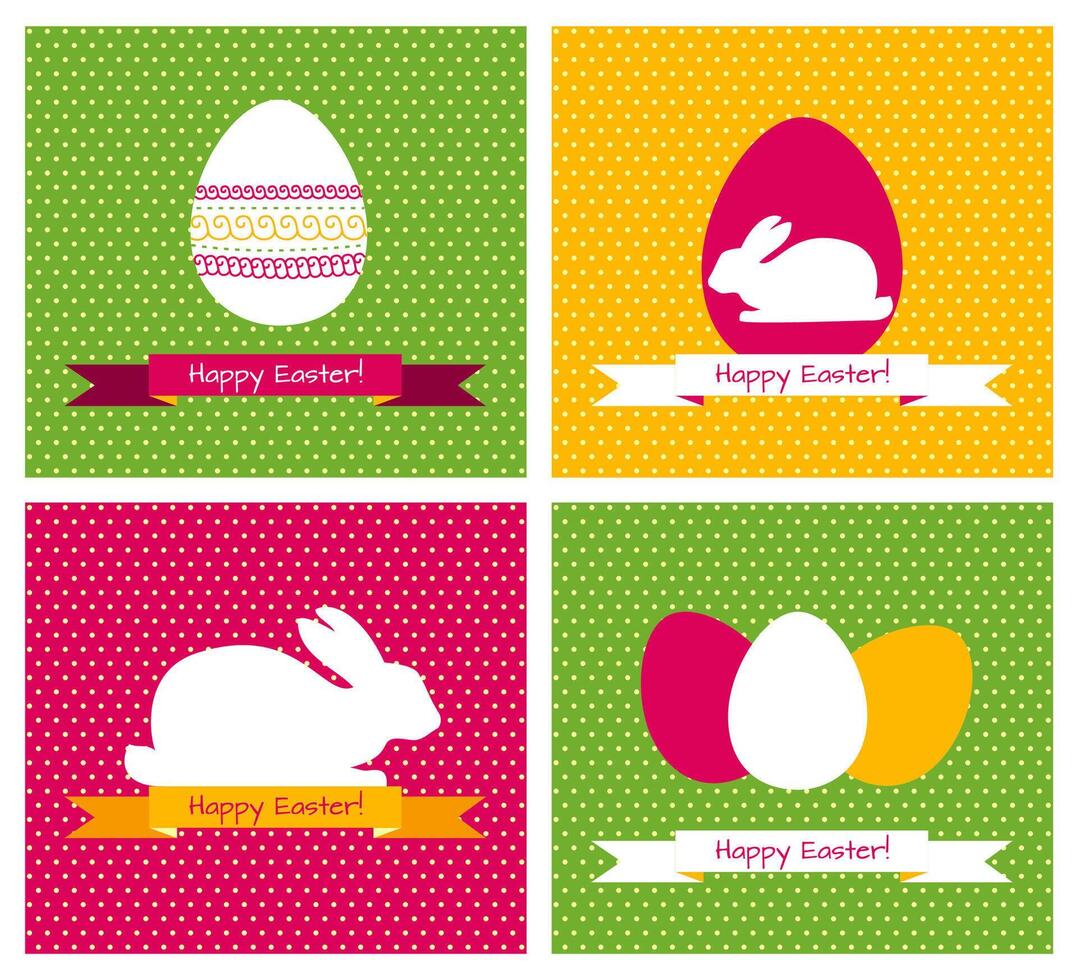 Easter greeting cards set vector