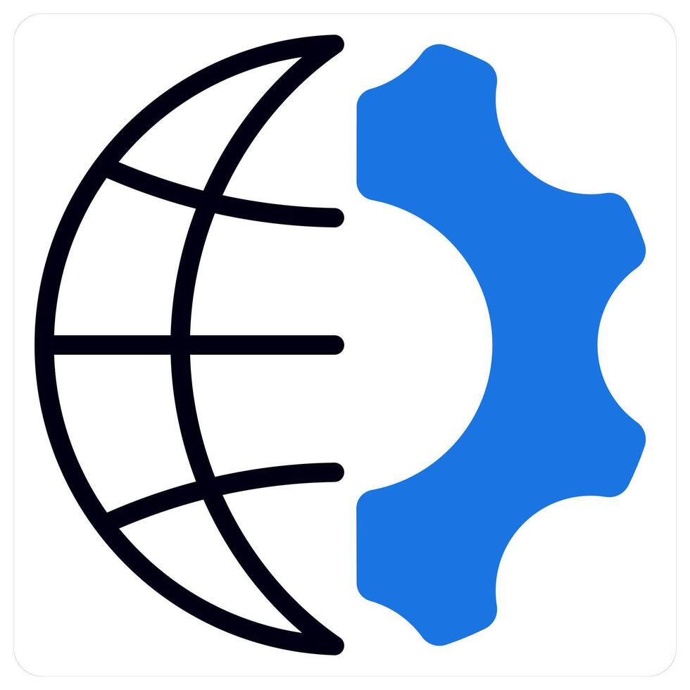 global engineering icon concept in blue vector