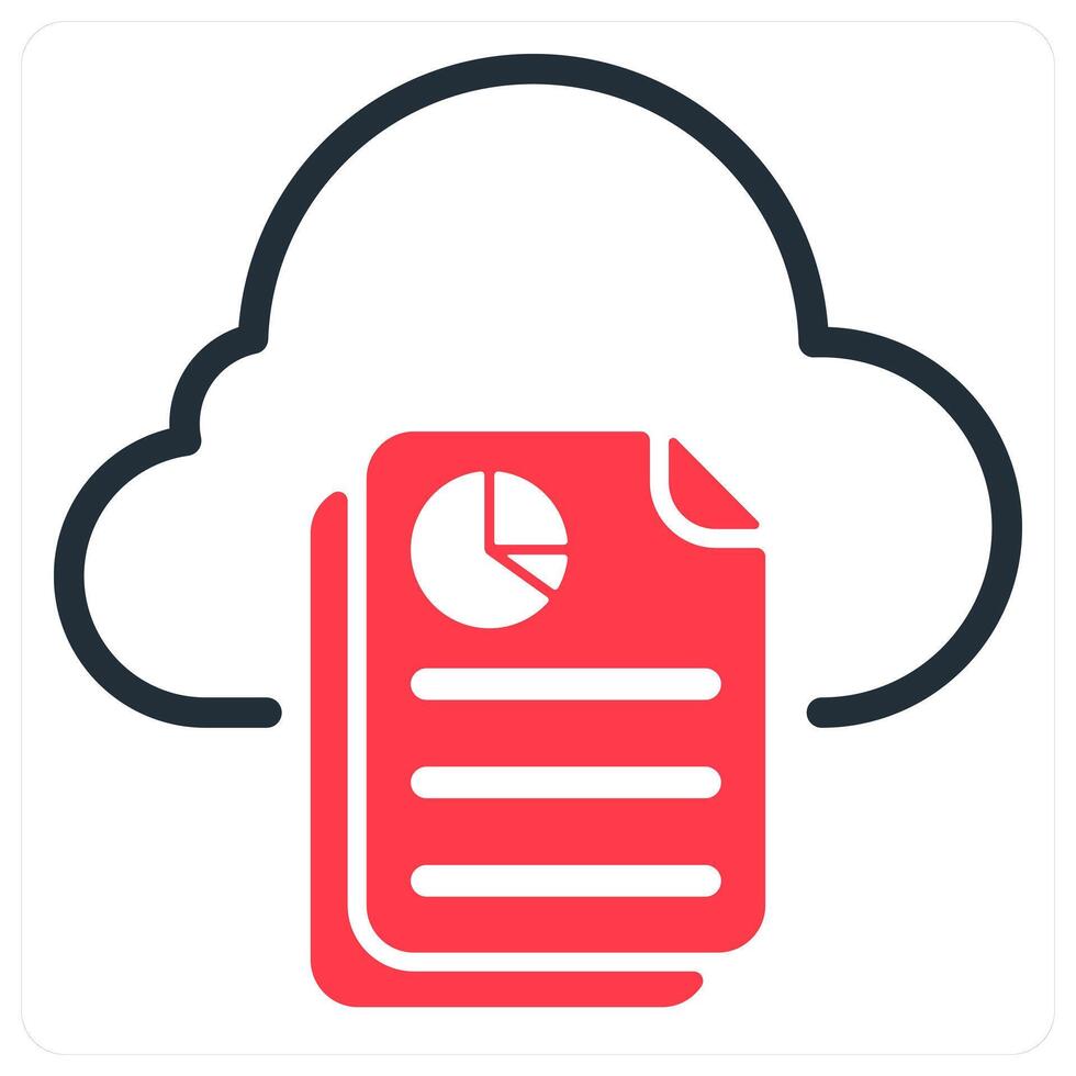 cloud data report icon concept in red vector