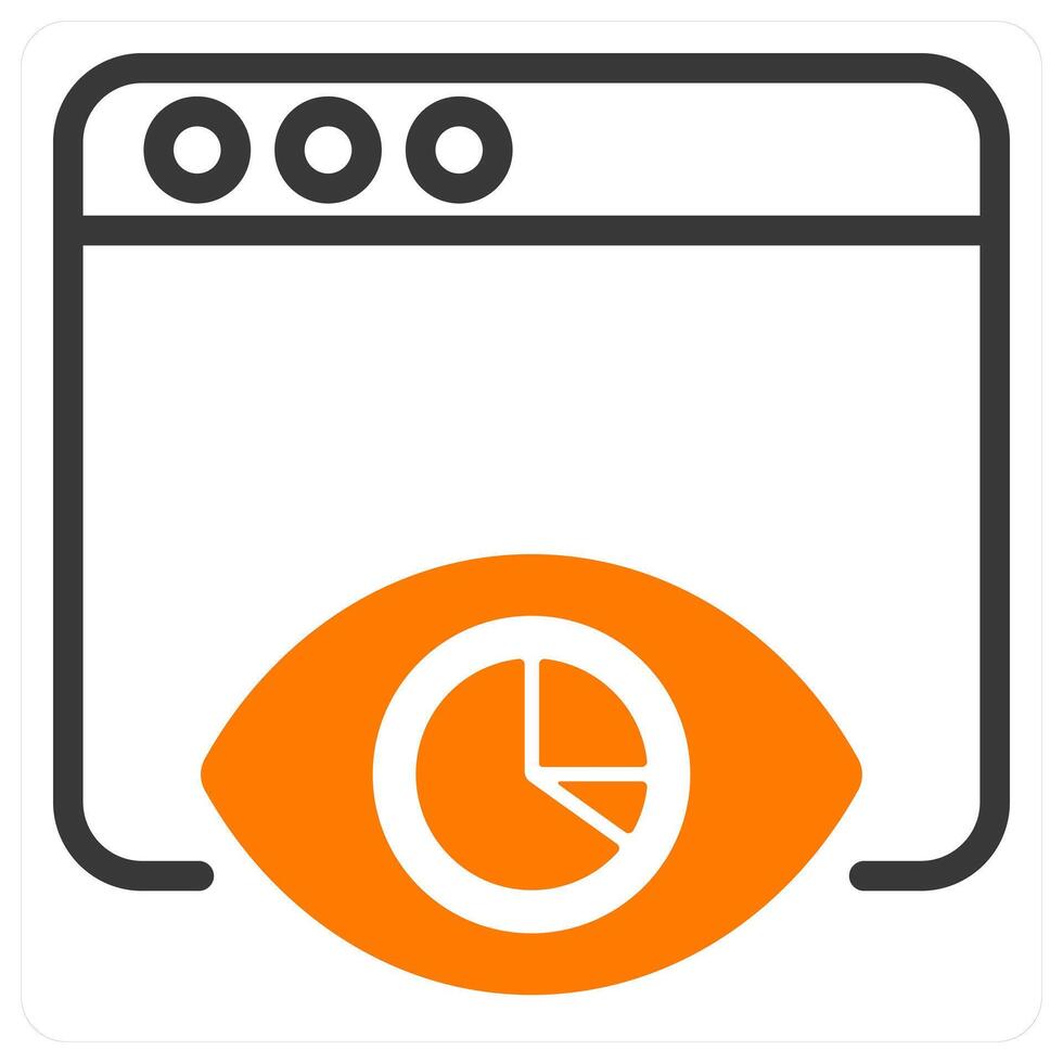 impression report icon concept in orange vector