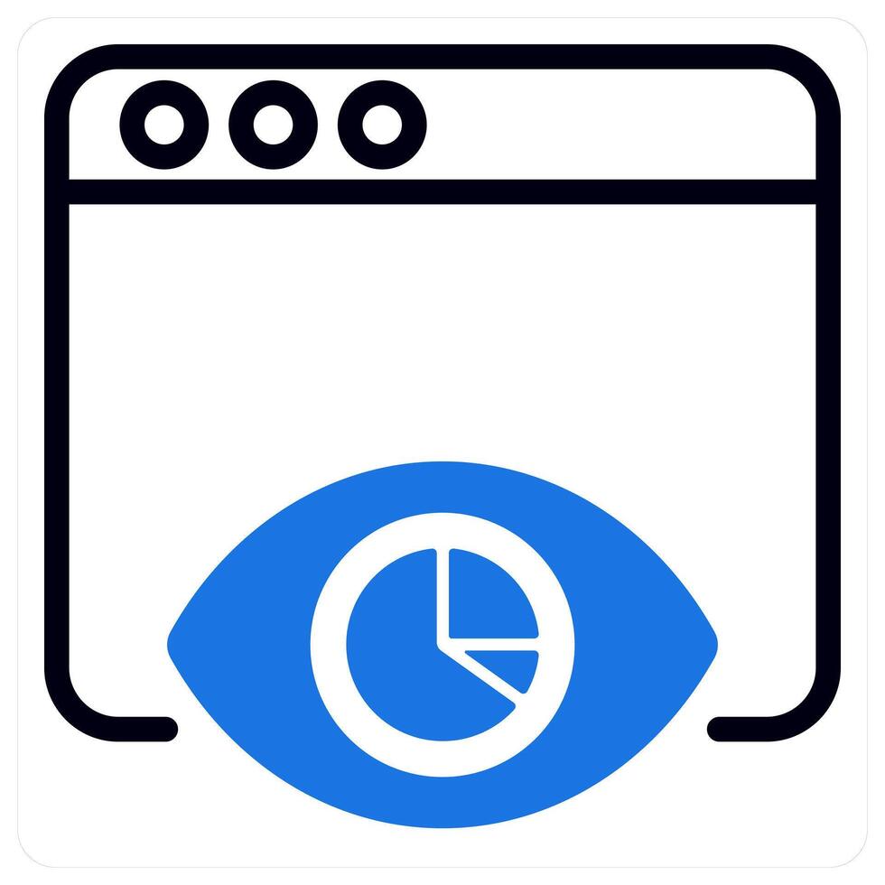 impression report icon concept in blue vector