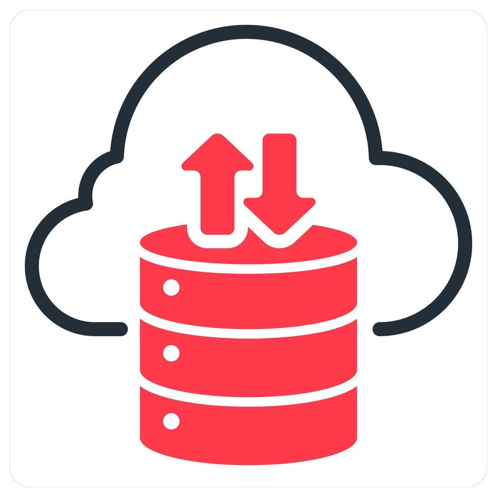 cloud storage icon concept in red vector
