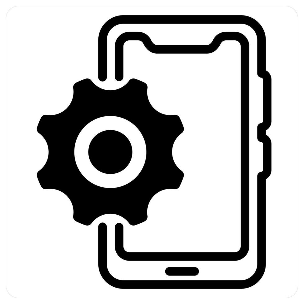 mobile option icon concept in black vector