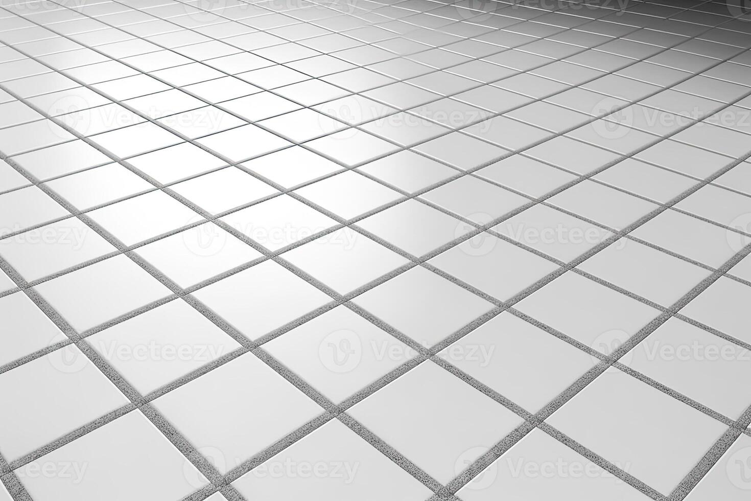 A white tile floor with a black background photo