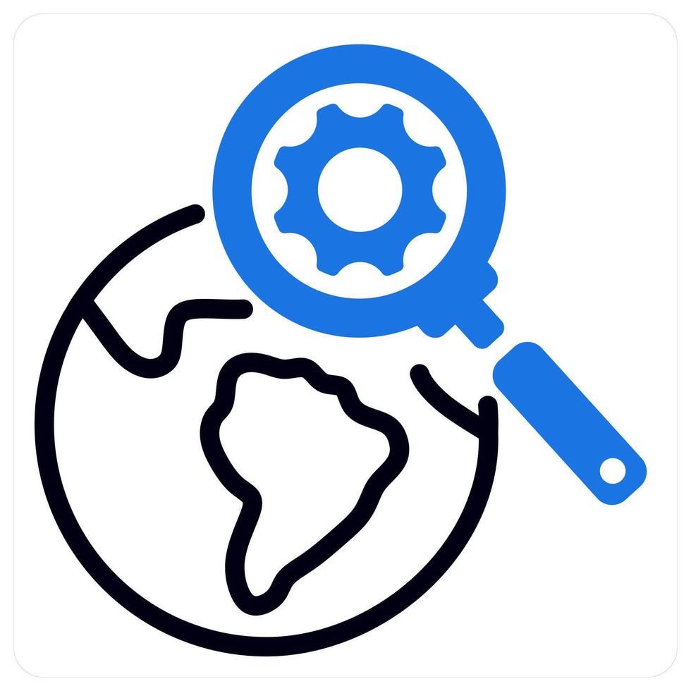 search engine icon concept in blue vector