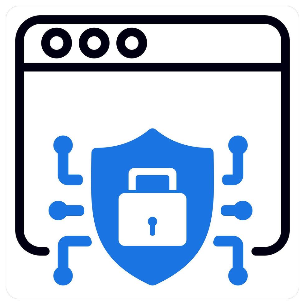 web security icon concept in blue vector