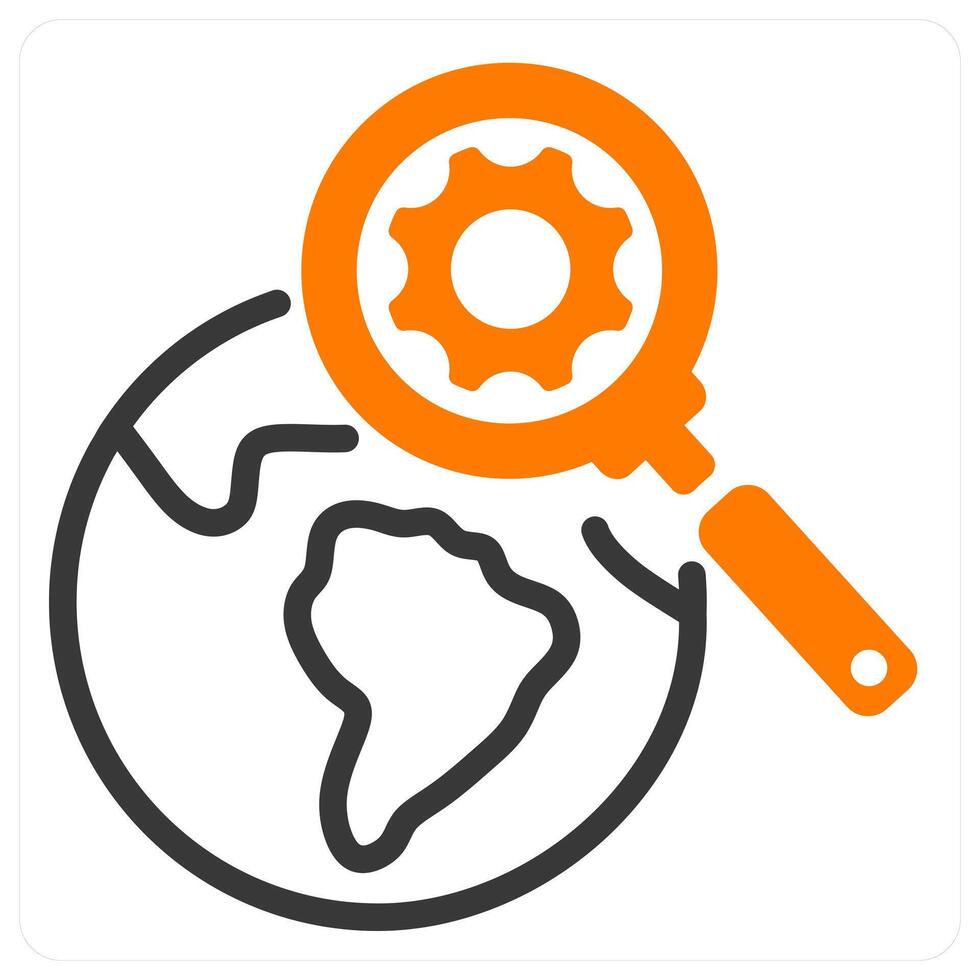 search engine icon concept in orange vector