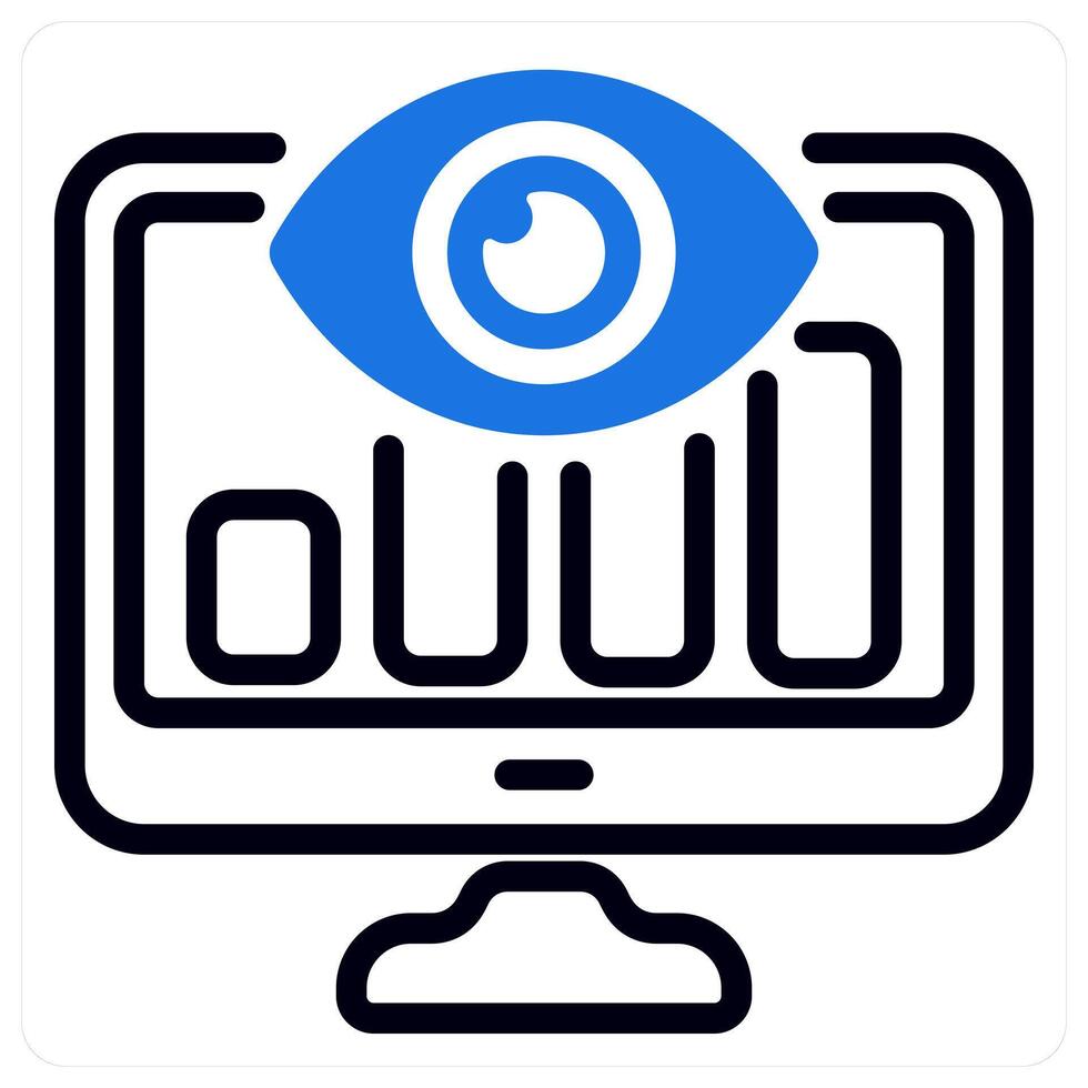 seo monitoring icon concept in blue vector