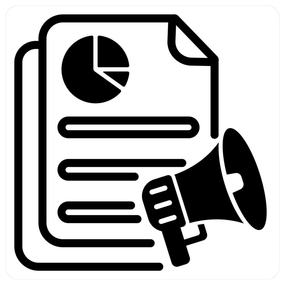 advertising report icon concept in black vector