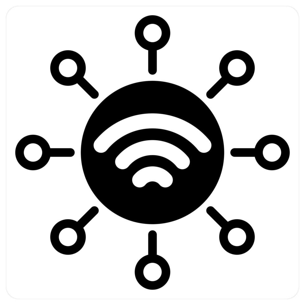 wireless network icon concept in black vector
