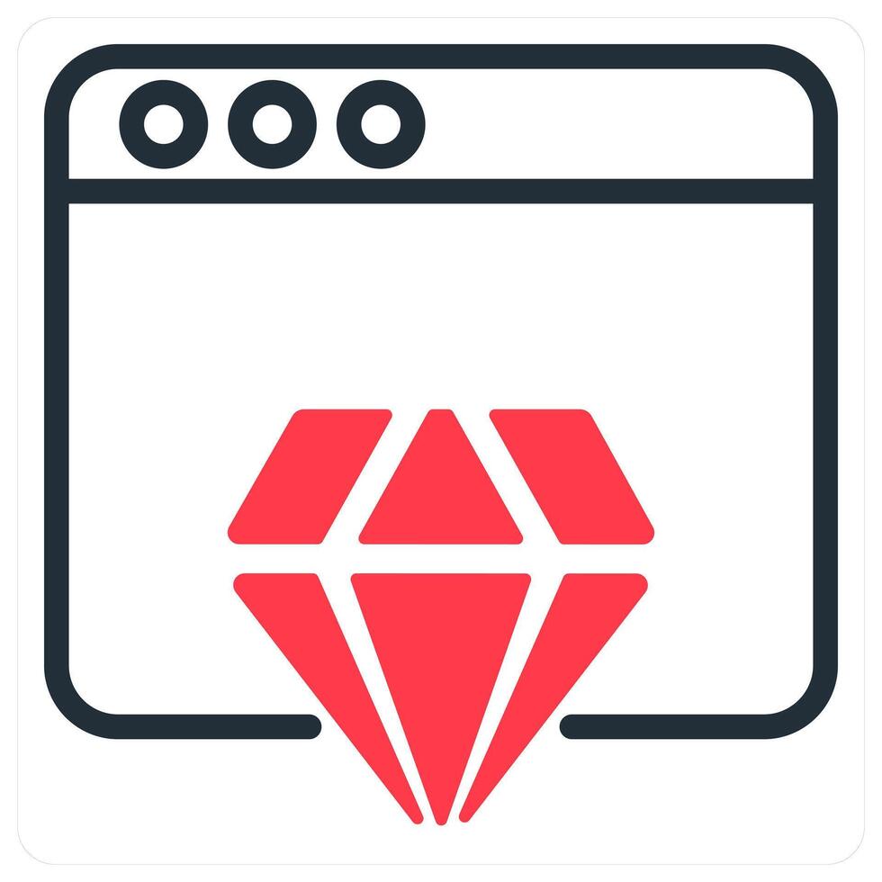 website reputation icon concept in red vector