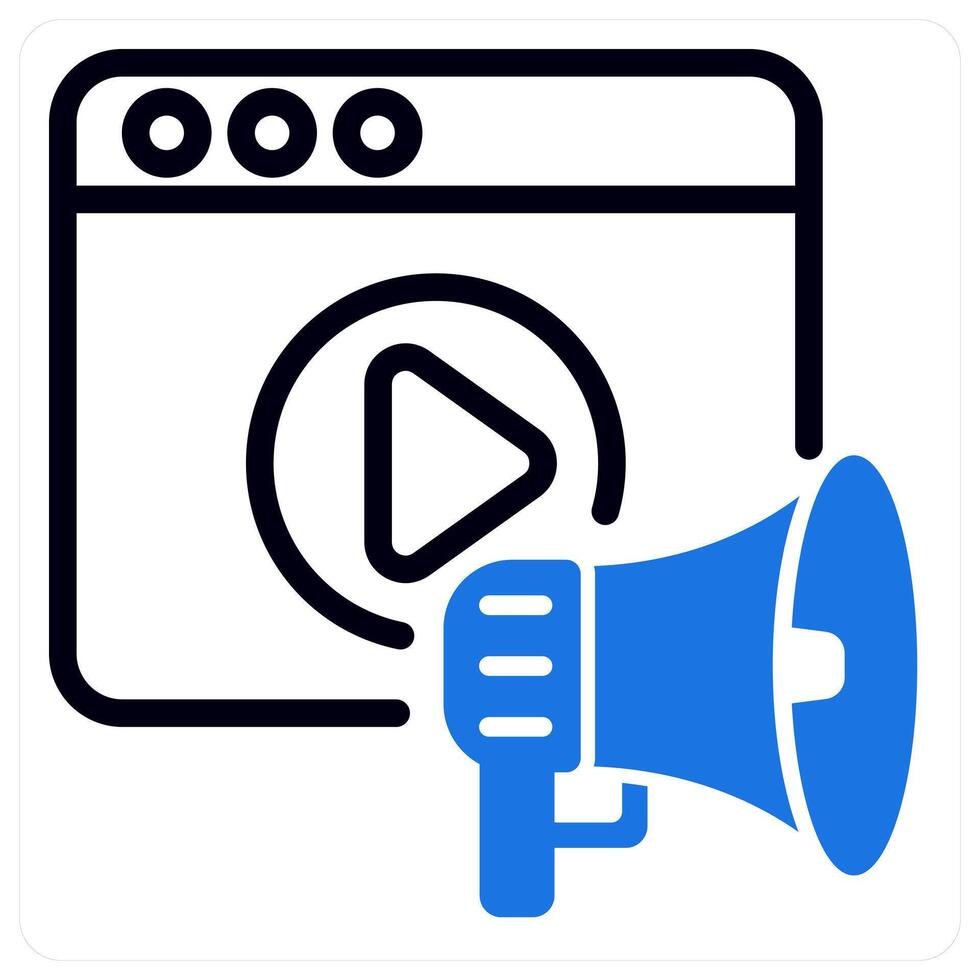 advertising icon concept in blue vector