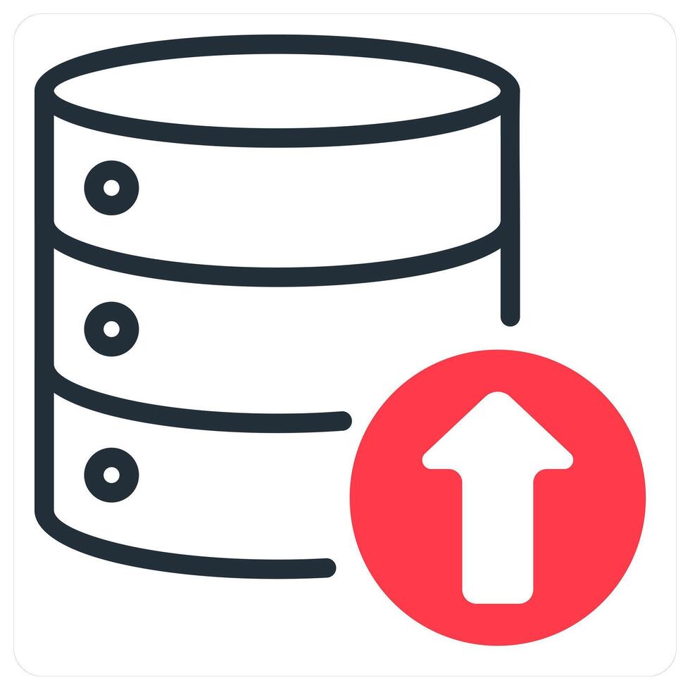 data upload icon concept in red vector
