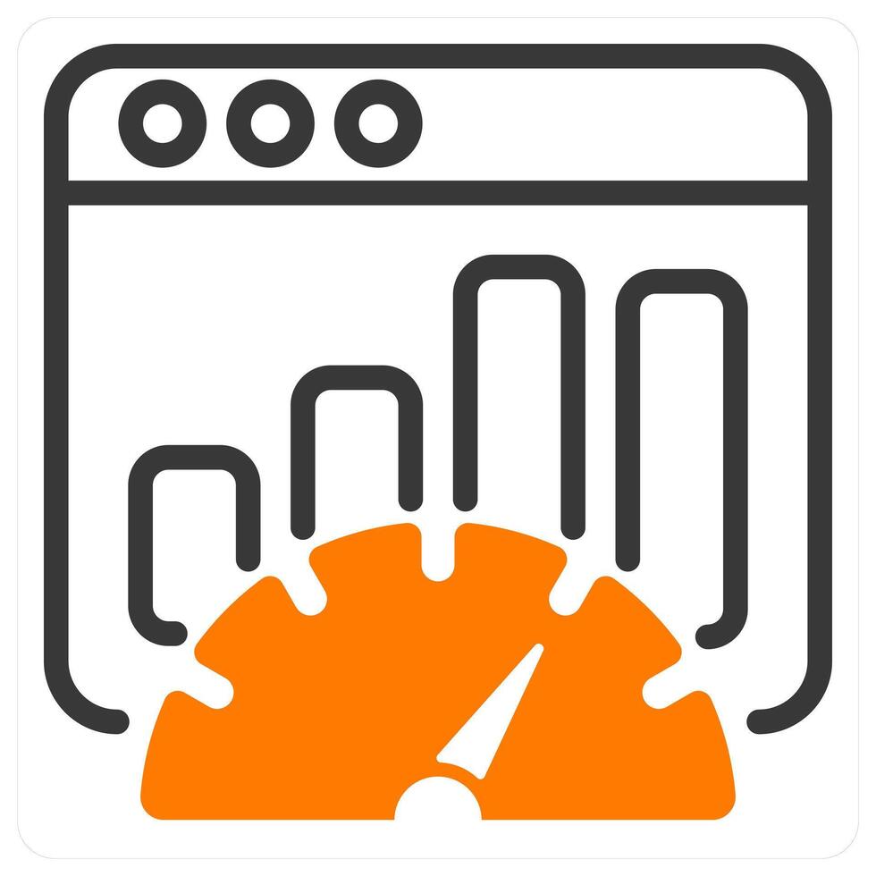 seo performance icon concept in orange vector